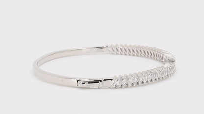 Divara Sable Bangle sterling silver 925 cubic zirconia bracelet, 360 degree video
