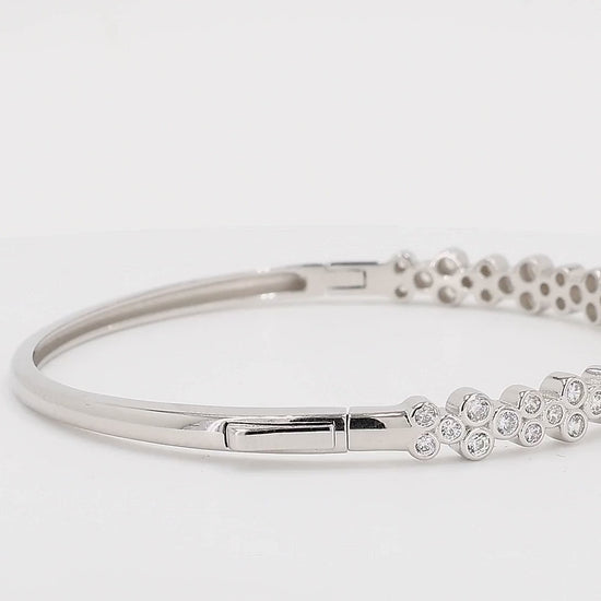 Divara Esme Bangle sterling silver 925 cubic zirconia bracelet, 360 degree video