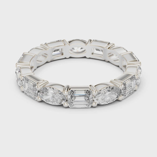 Aurora Round Coloured Stone Eternity Ring - White Gold video