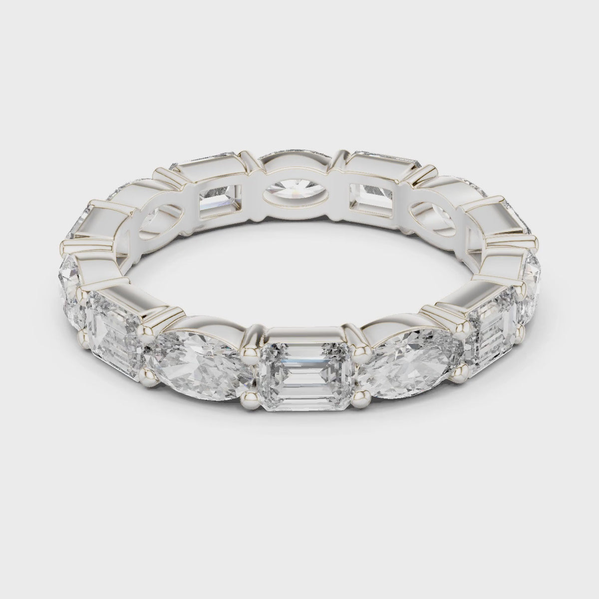 Aurora Round Coloured Stone Eternity Ring - White Gold video