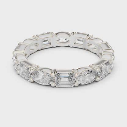 Aurora Round Coloured Stone Eternity Ring - White Gold video