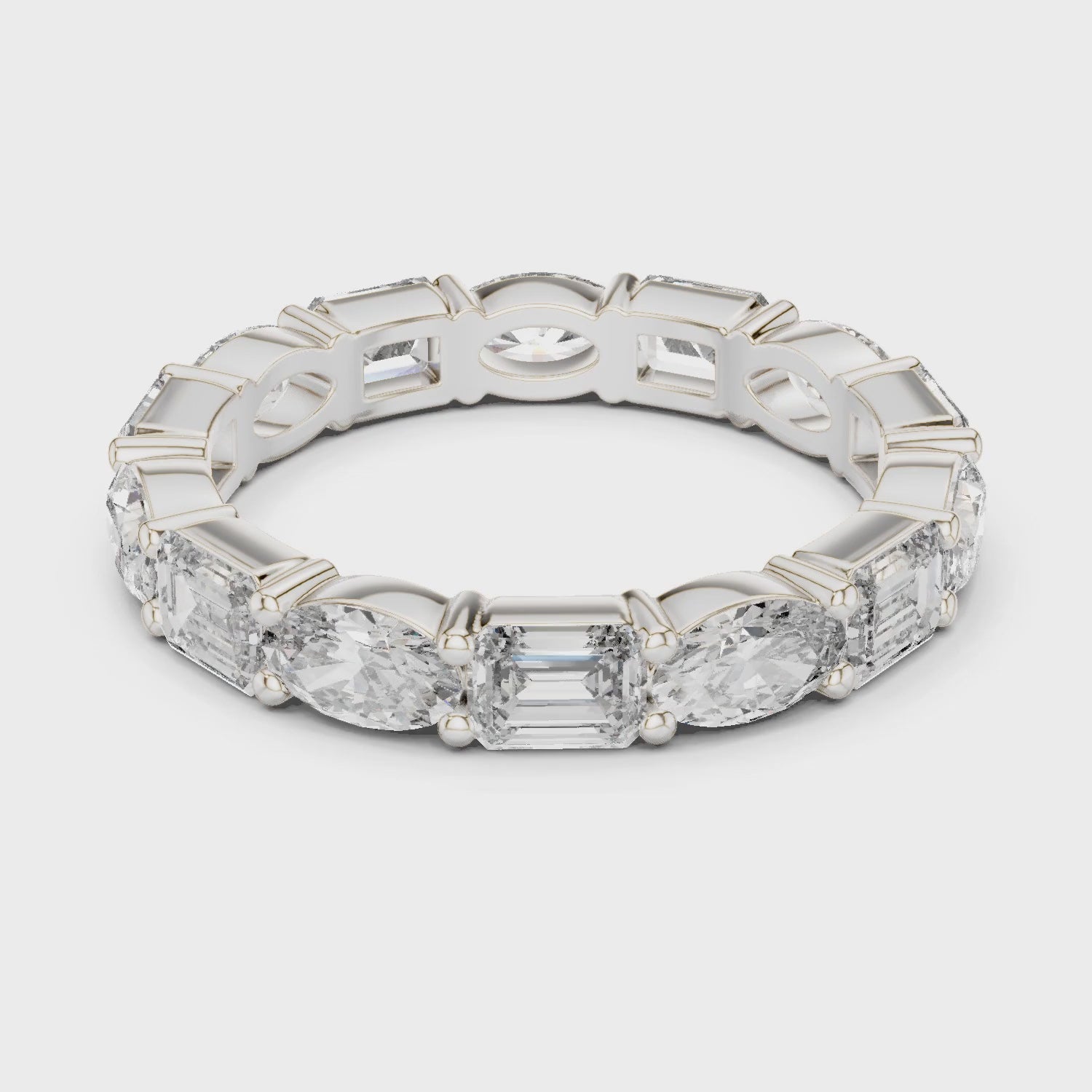 Aurora Round Coloured Stone Eternity Ring - White Gold video
