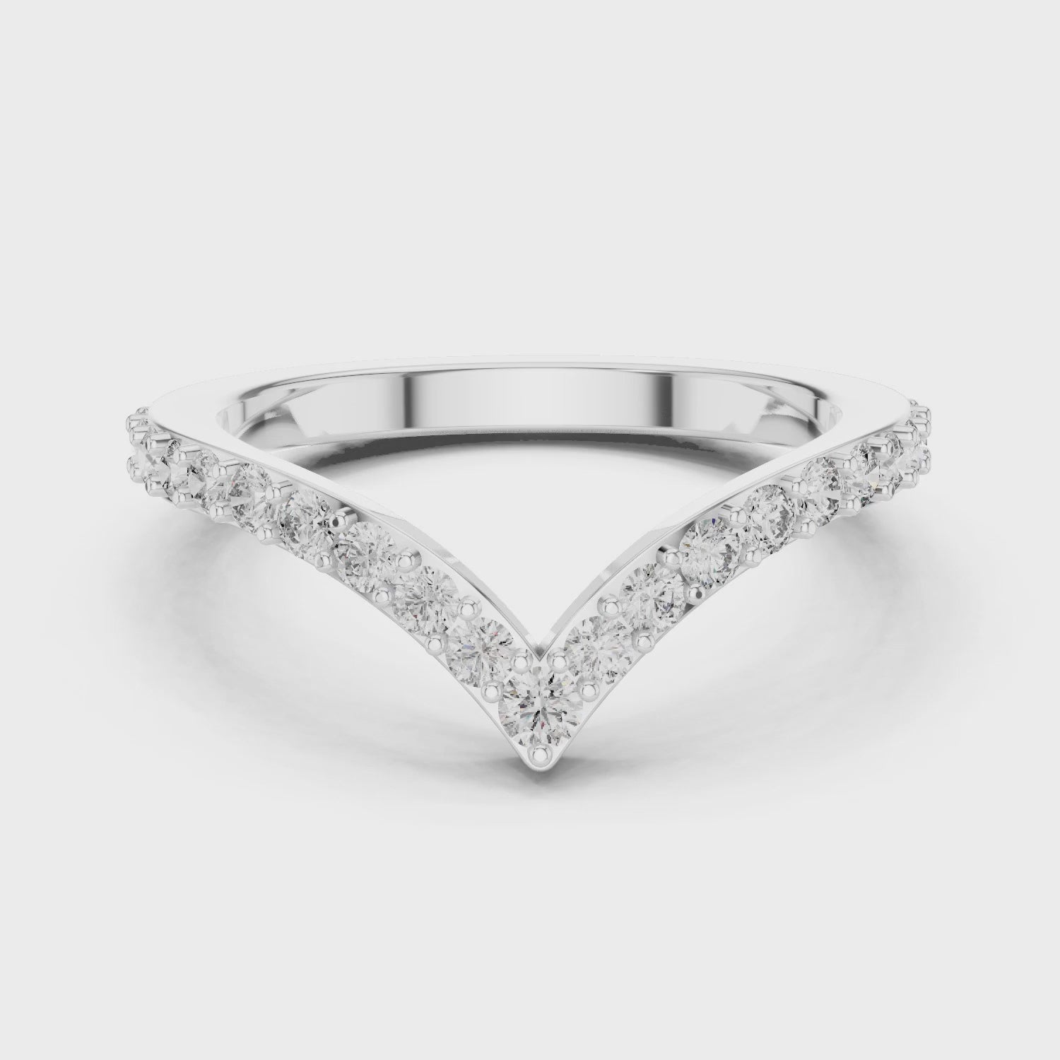 Aurora 0.50ct Round Lab Grown Diamond Chevron Ring - White Gold video