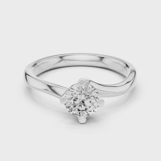 Clara 0.50ct Round Lab Grown Diamond Bezel Solitaire Engagement Ring - White Gold video