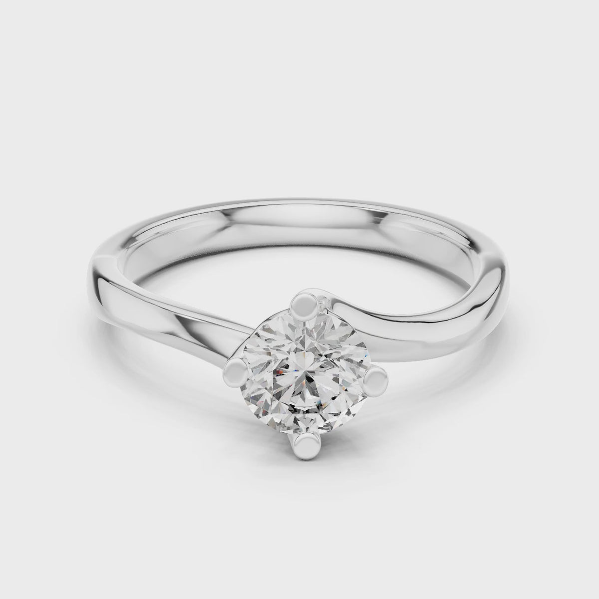 Clara 0.50ct Round Lab Grown Diamond Bezel Solitaire Engagement Ring - White Gold video