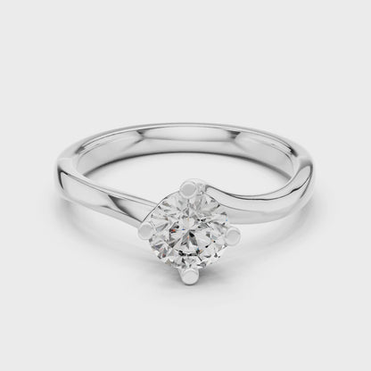 Clara 0.50ct Round Lab Grown Diamond Bezel Solitaire Engagement Ring - White Gold video