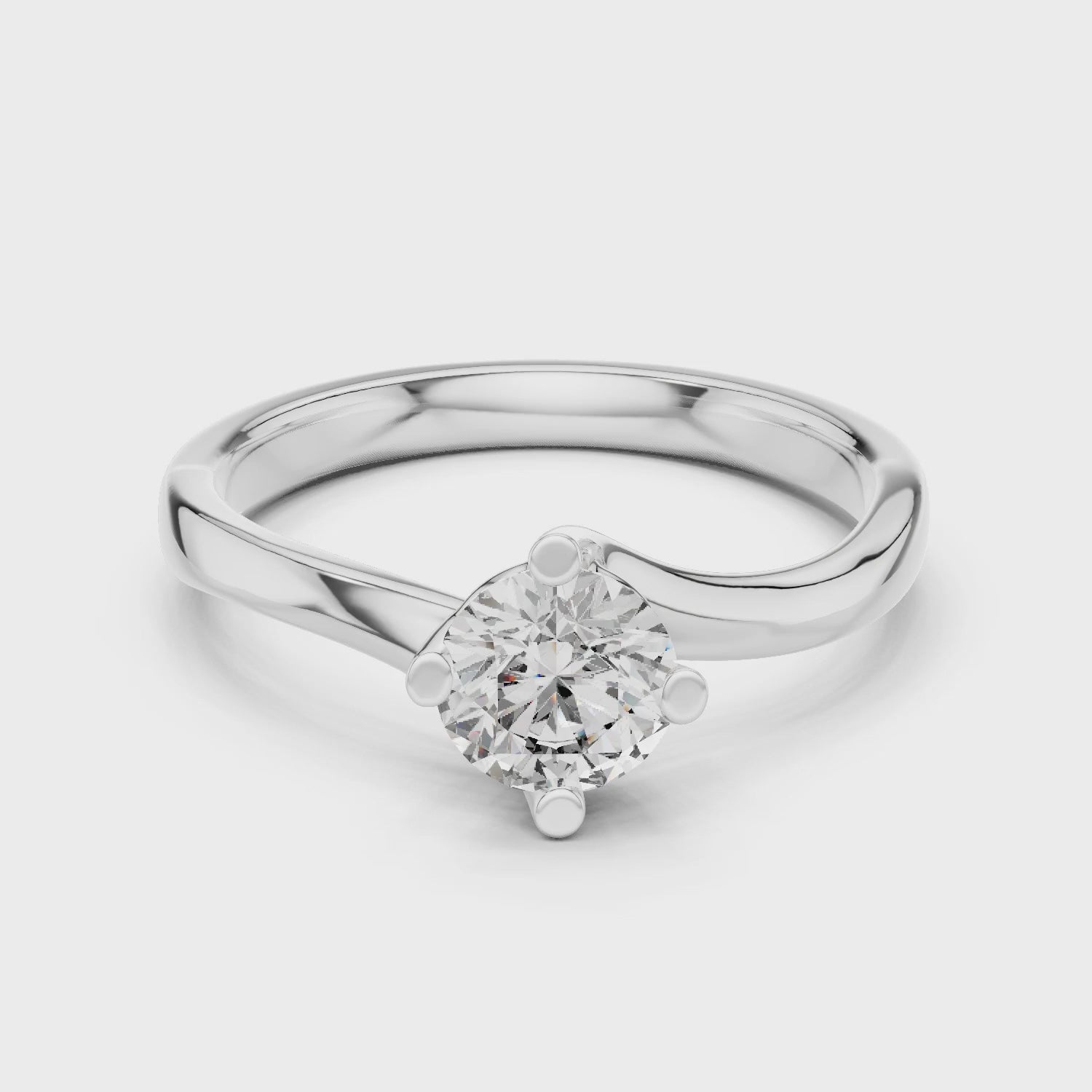 Clara 0.50ct Round Lab Grown Diamond Bezel Solitaire Engagement Ring - White Gold video