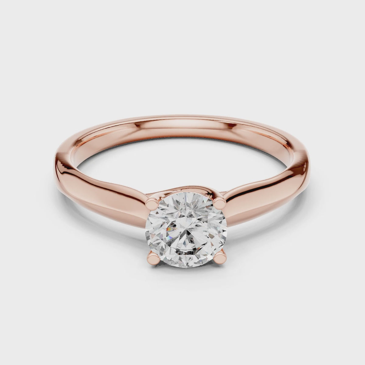 Clara 0.50ct Round Lab Grown Diamond Claw Solitaire Engagement Ring - Rose Gold video