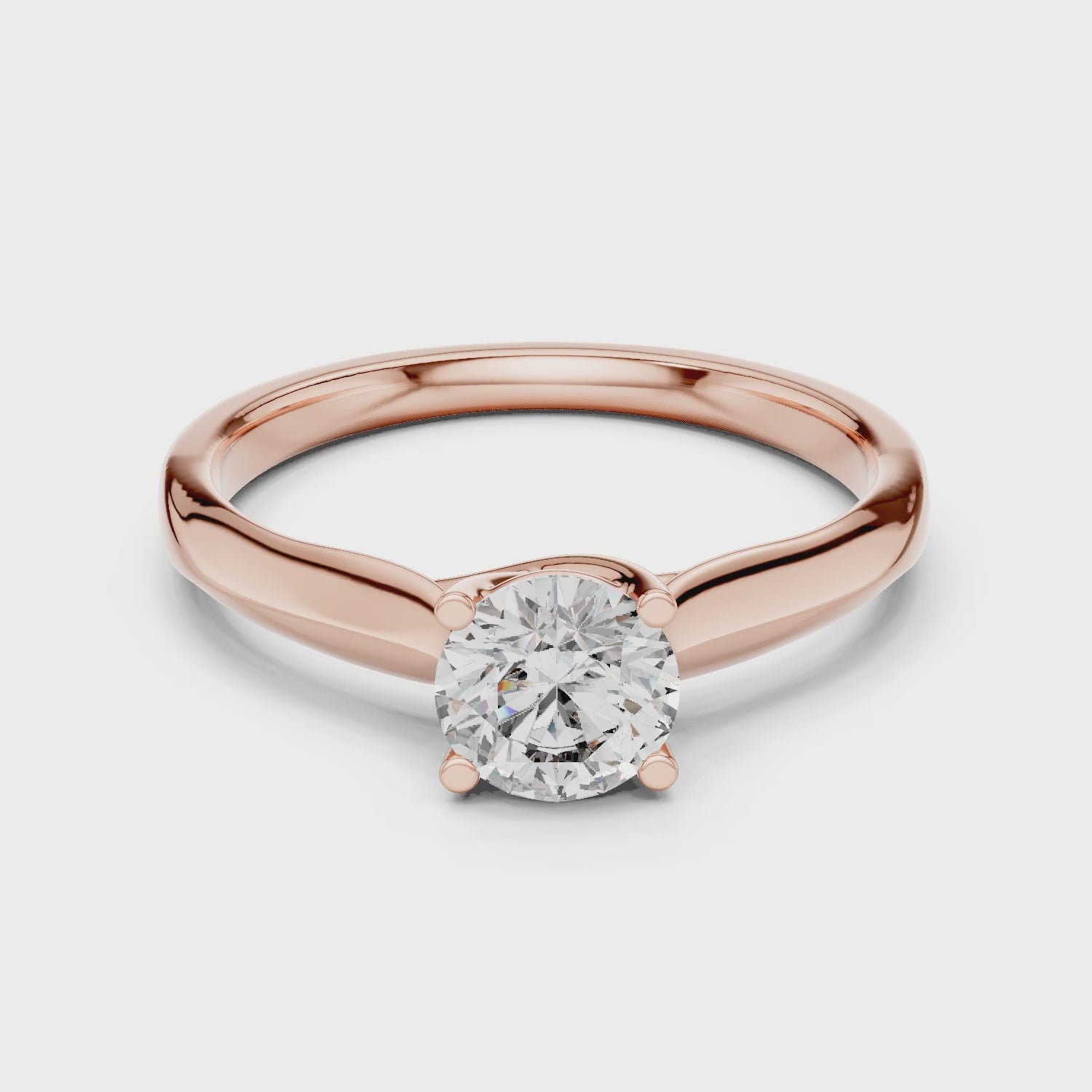 Clara 0.50ct Round Lab Grown Diamond Claw Solitaire Engagement Ring - Rose Gold video