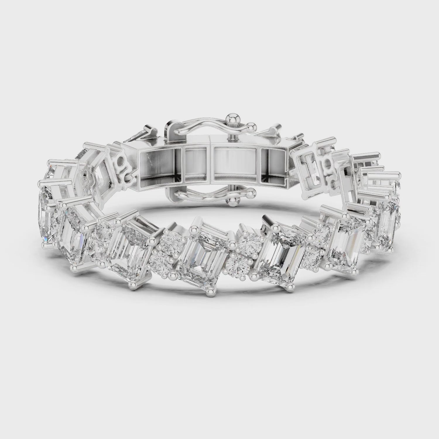 Vera 30 Carat Emerald Lab Grown Diamond Tennis Bracelet - White Gold video