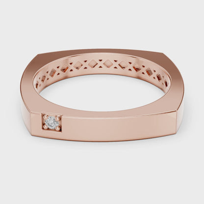 Vera Round Lab Grown Diamond Claw Geometric Ring - Rose Gold video
