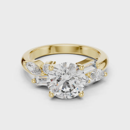 Nova 2 Carat Round Lab Grown Diamond Engagement Ring - Yellow Gold video
