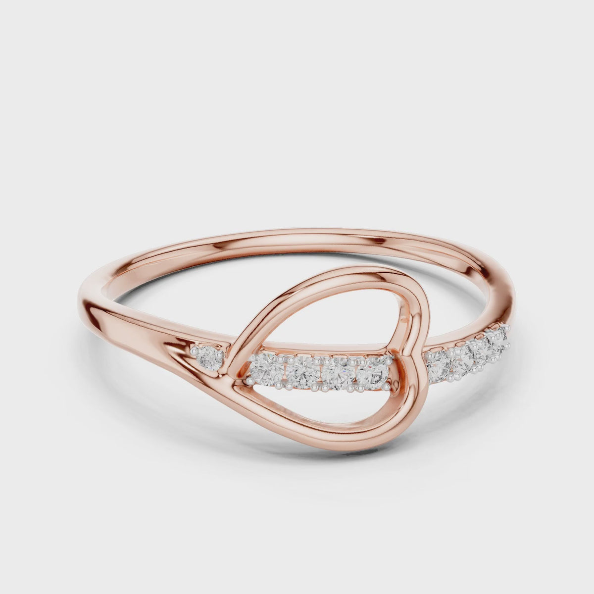 Livia Round Lab Grown Diamond Pave Crossover Ring - Rose Gold video