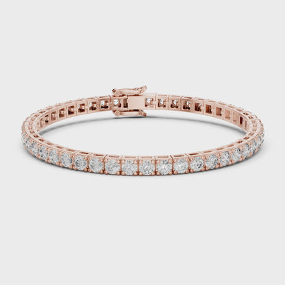Aurora 12 Carat Round Lab Grown Diamond Statement Tennis Bracelet - Rose Gold video