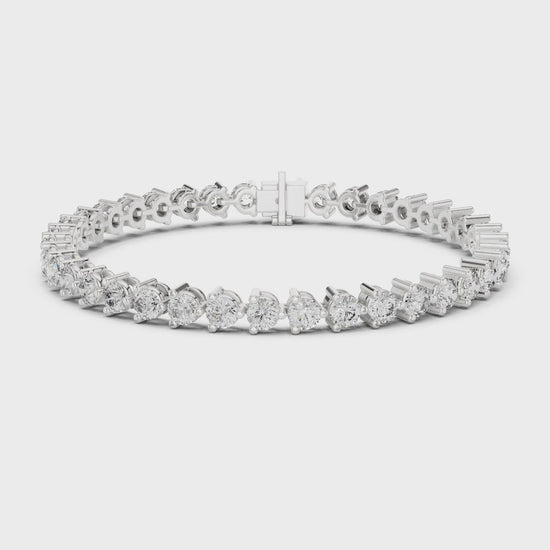 Aurora 8 Carat Round Lab Grown Diamond Bezel Tennis Bracelet - White Gold video