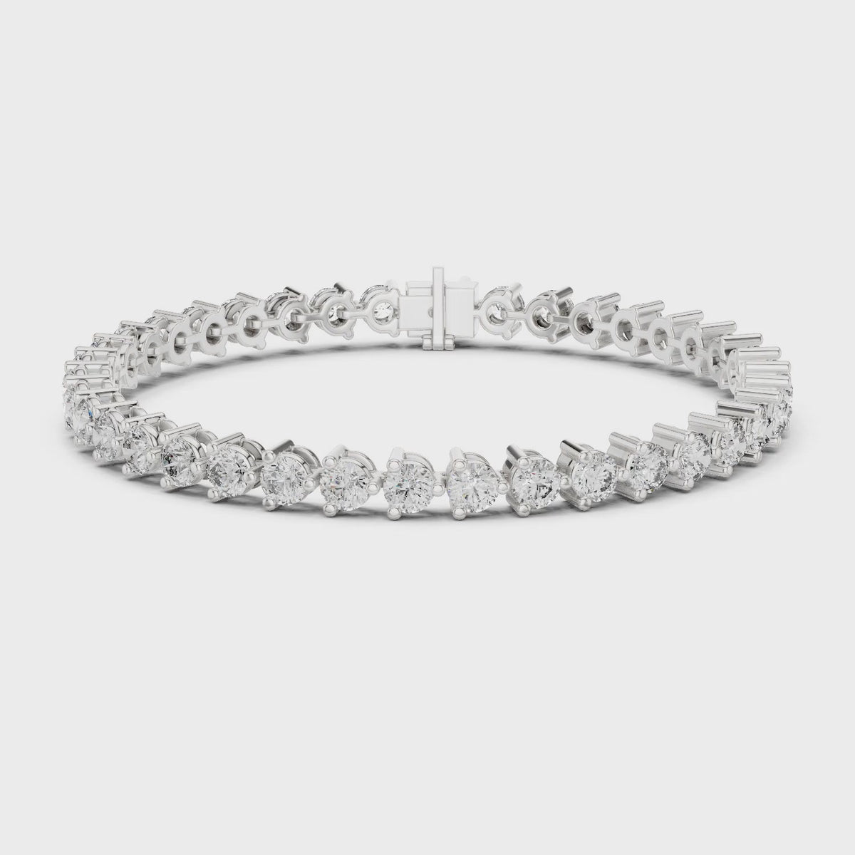 Aurora 8 Carat Round Lab Grown Diamond Bezel Tennis Bracelet - White Gold video