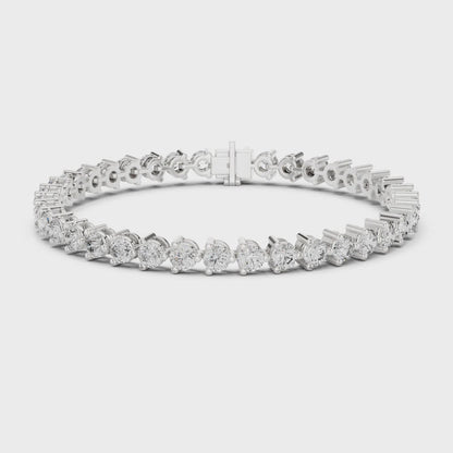 Aurora 8 Carat Round Lab Grown Diamond Bezel Tennis Bracelet - White Gold video