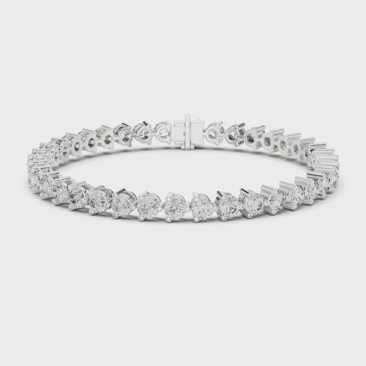 Aurora 8 Carat Round Lab Grown Diamond Bezel Tennis Bracelet - White Gold video