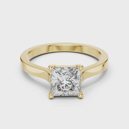 Vera 1 Carat Princess Lab Grown Diamond Solitaire Engagement Ring - Yellow Gold video