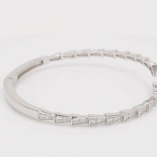 Divara Talia Bangle sterling silver 925 cubic zirconia bracelet, 360 degree video