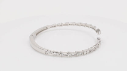 Divara Talia Bangle sterling silver 925 cubic zirconia bracelet, 360 degree video
