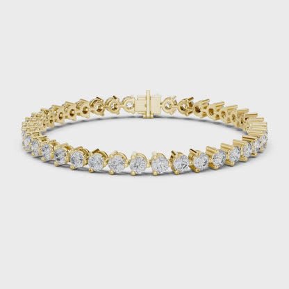 Aurora 8 Carat Round Lab Grown Diamond Bezel Tennis Bracelet - Yellow Gold video