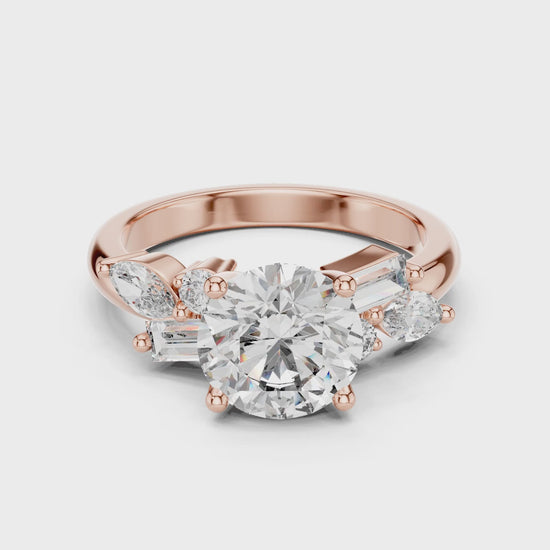 Nova 2 Carat Round Lab Grown Diamond Engagement Ring - Rose Gold video