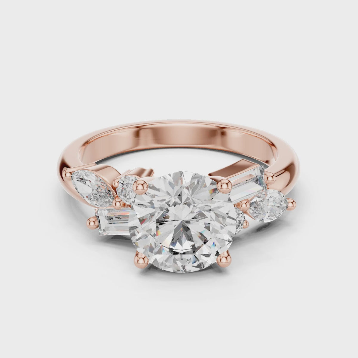 Nova 2 Carat Round Lab Grown Diamond Engagement Ring - Rose Gold video