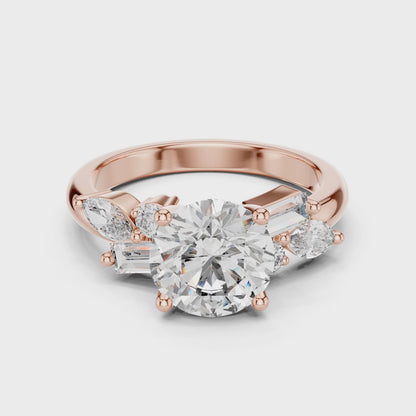 Nova 2 Carat Round Lab Grown Diamond Engagement Ring - Rose Gold video