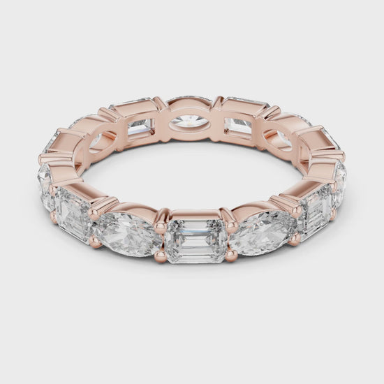 Aurora Round Coloured Stone Eternity Ring - Rose Gold video