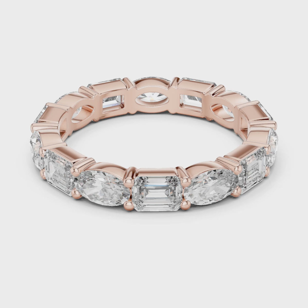 Aurora Round Coloured Stone Eternity Ring - Rose Gold video