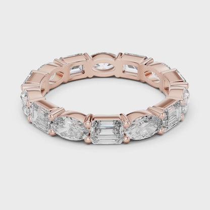 Aurora Round Coloured Stone Eternity Ring - Rose Gold video
