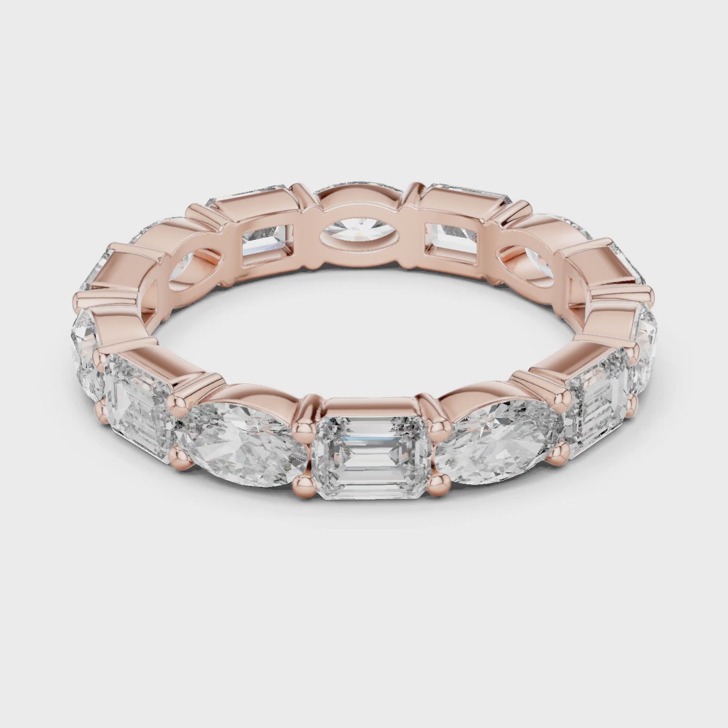 Aurora Round Coloured Stone Eternity Ring - Rose Gold video
