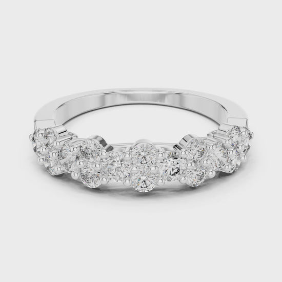 Aurora 1 Carat Round Lab Grown Diamond Half Eternity Ring - White Gold video