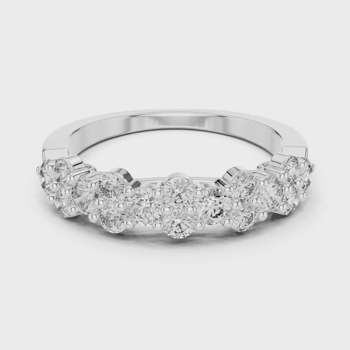 Aurora 1 Carat Round Lab Grown Diamond Half Eternity Ring - White Gold video