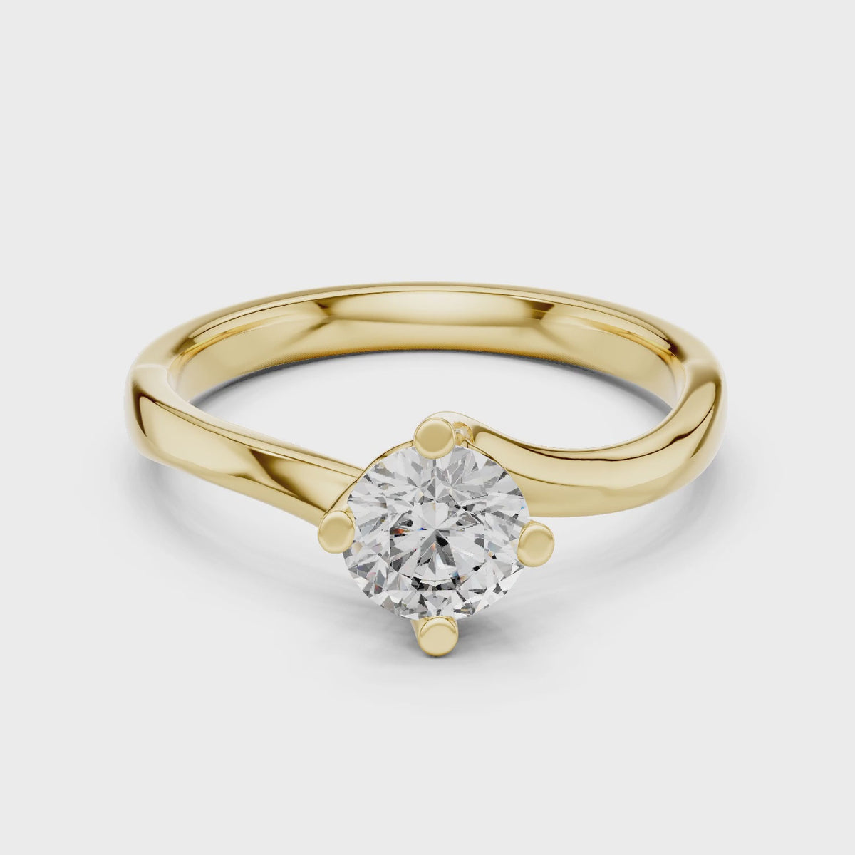 Clara 0.50ct Round Lab Grown Diamond Bezel Solitaire Engagement Ring - Yellow Gold video