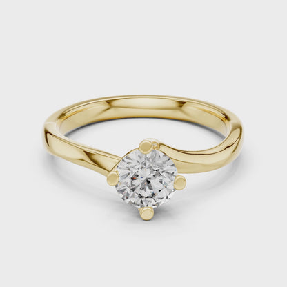 Clara 0.50ct Round Lab Grown Diamond Bezel Solitaire Engagement Ring - Yellow Gold video