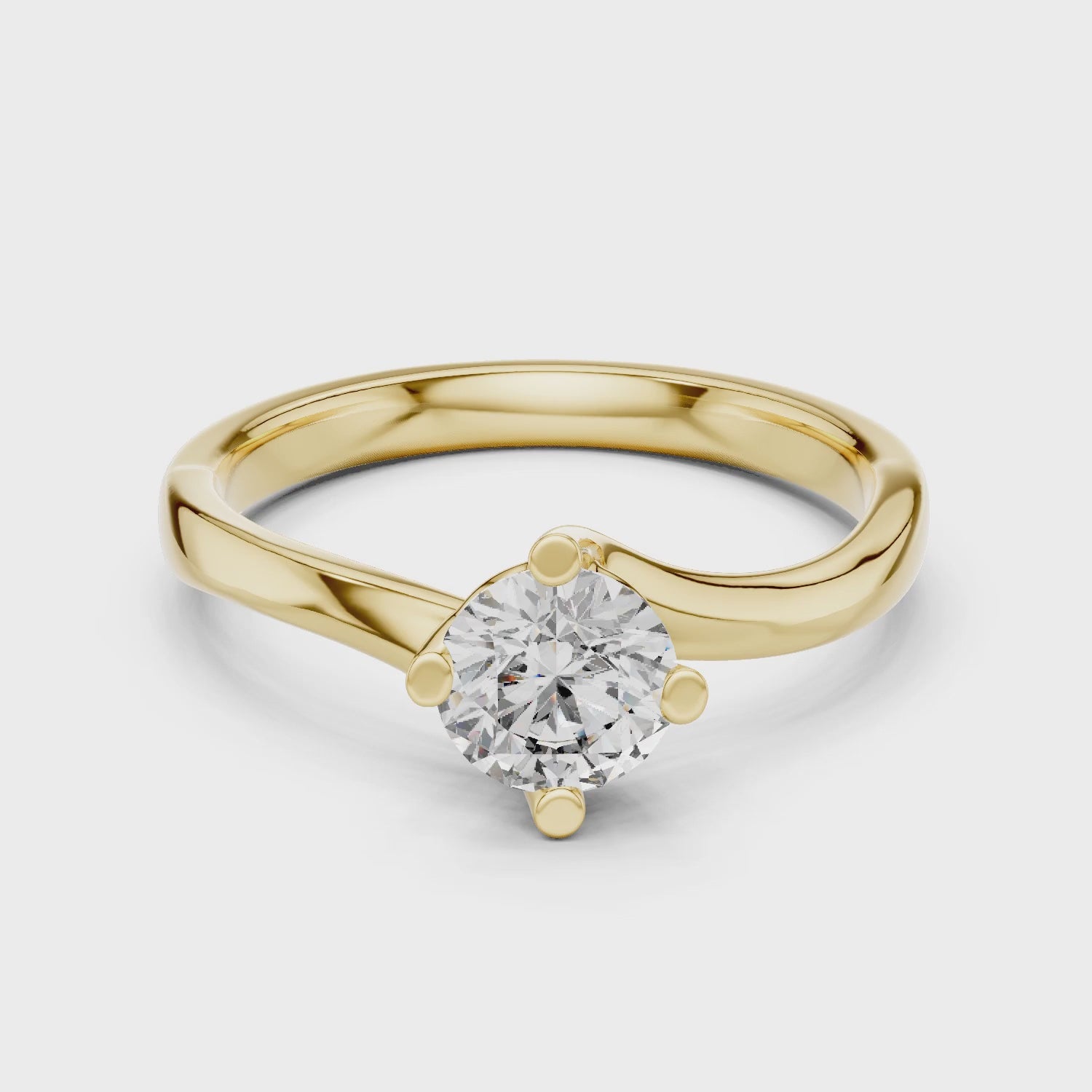 Clara 0.50ct Round Lab Grown Diamond Bezel Solitaire Engagement Ring - Yellow Gold video