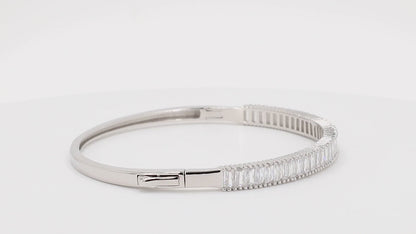 Divara Beatrix Bangle sterling silver 925 cubic zirconia bracelet, 360 degree video