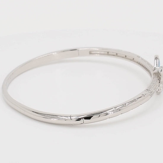 Divara Isolde Bangle sterling silver 925 cubic zirconia bracelet, 360 degree video