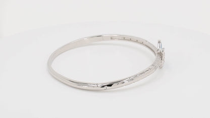 Divara Isolde Bangle sterling silver 925 cubic zirconia bracelet, 360 degree video