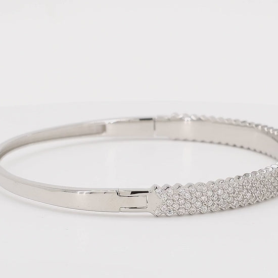 Divara Kiera Bangle sterling silver 925 cubic zirconia bracelet, 360 degree video
