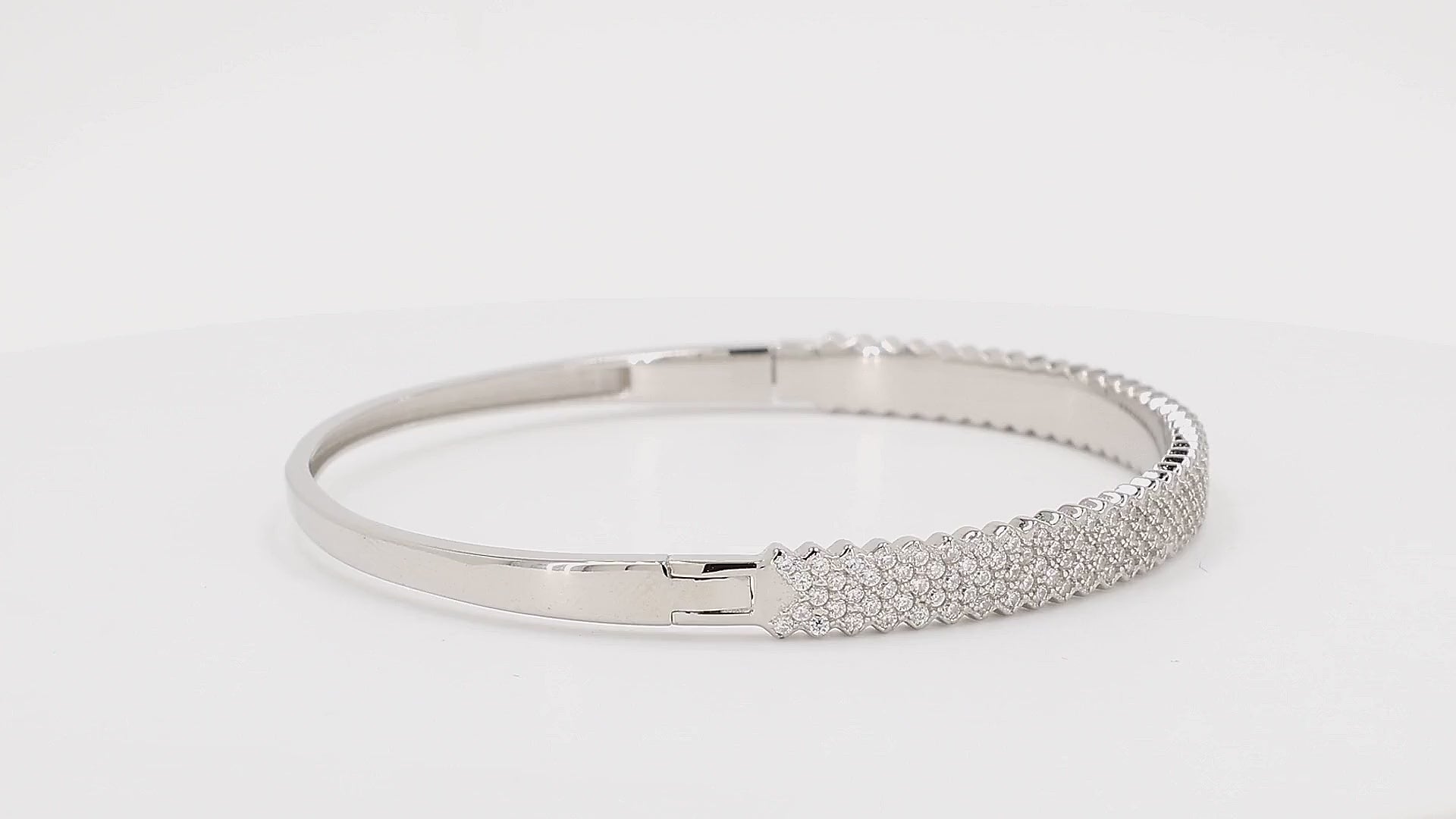 Divara Kiera Bangle sterling silver 925 cubic zirconia bracelet, 360 degree video