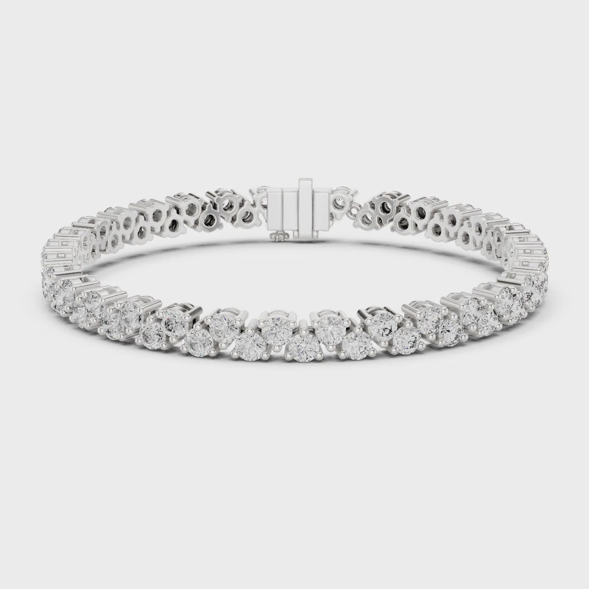 Aurora 6 Carat Round Lab Grown Diamond Collet Tennis Bracelet - White Gold video