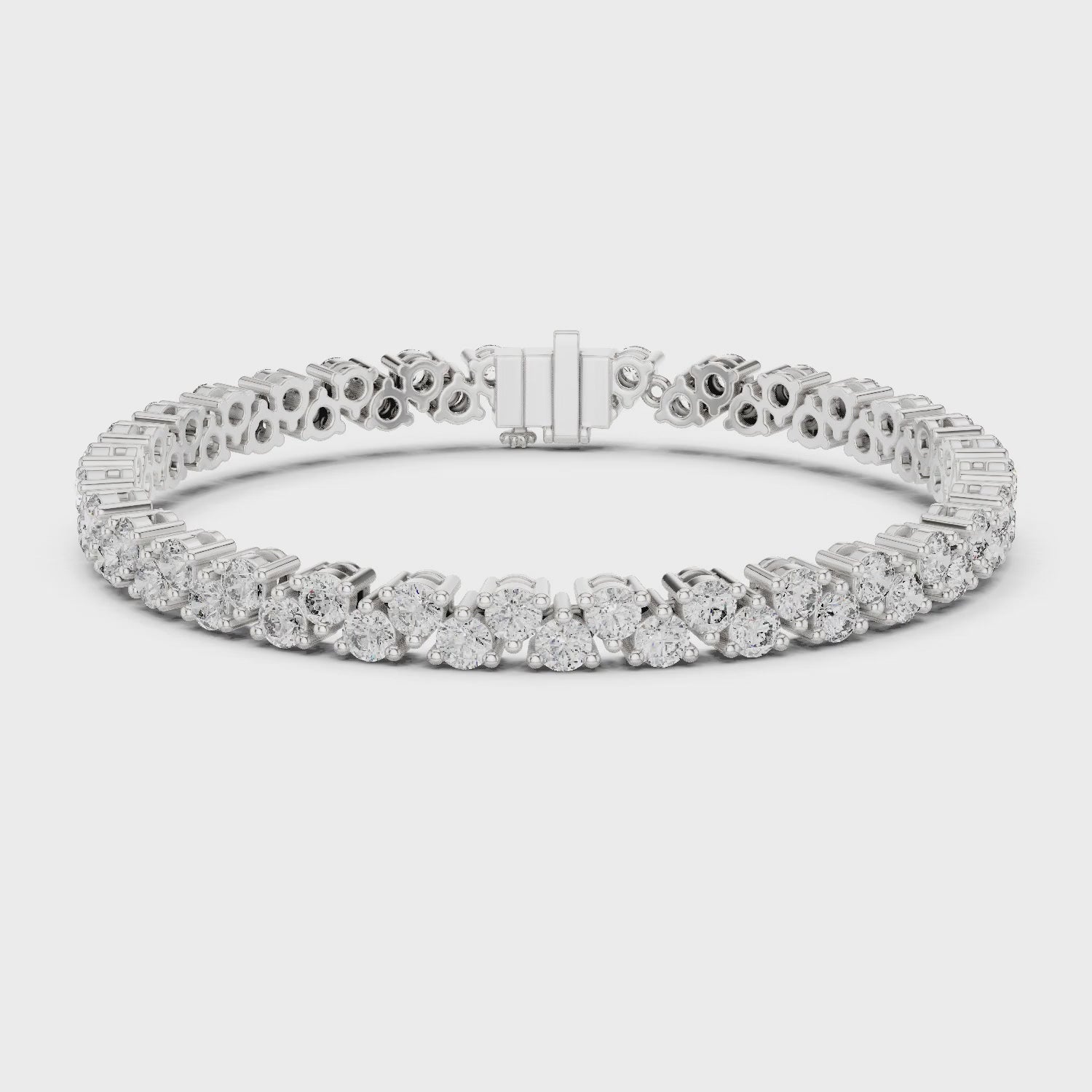 Aurora 6 Carat Round Lab Grown Diamond Collet Tennis Bracelet - White Gold video