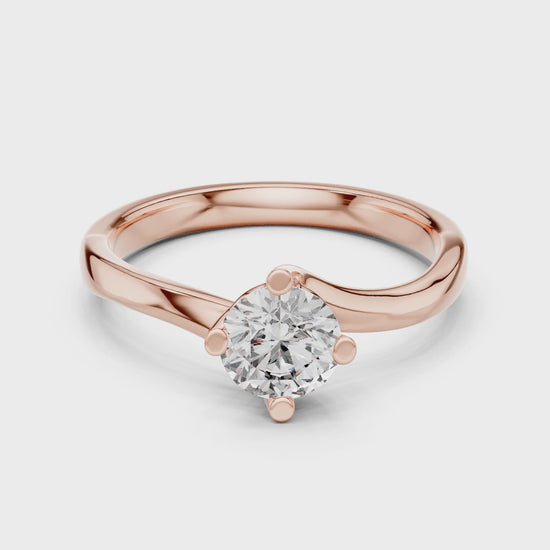 Clara 0.50ct Round Lab Grown Diamond Bezel Solitaire Engagement Ring - Rose Gold video