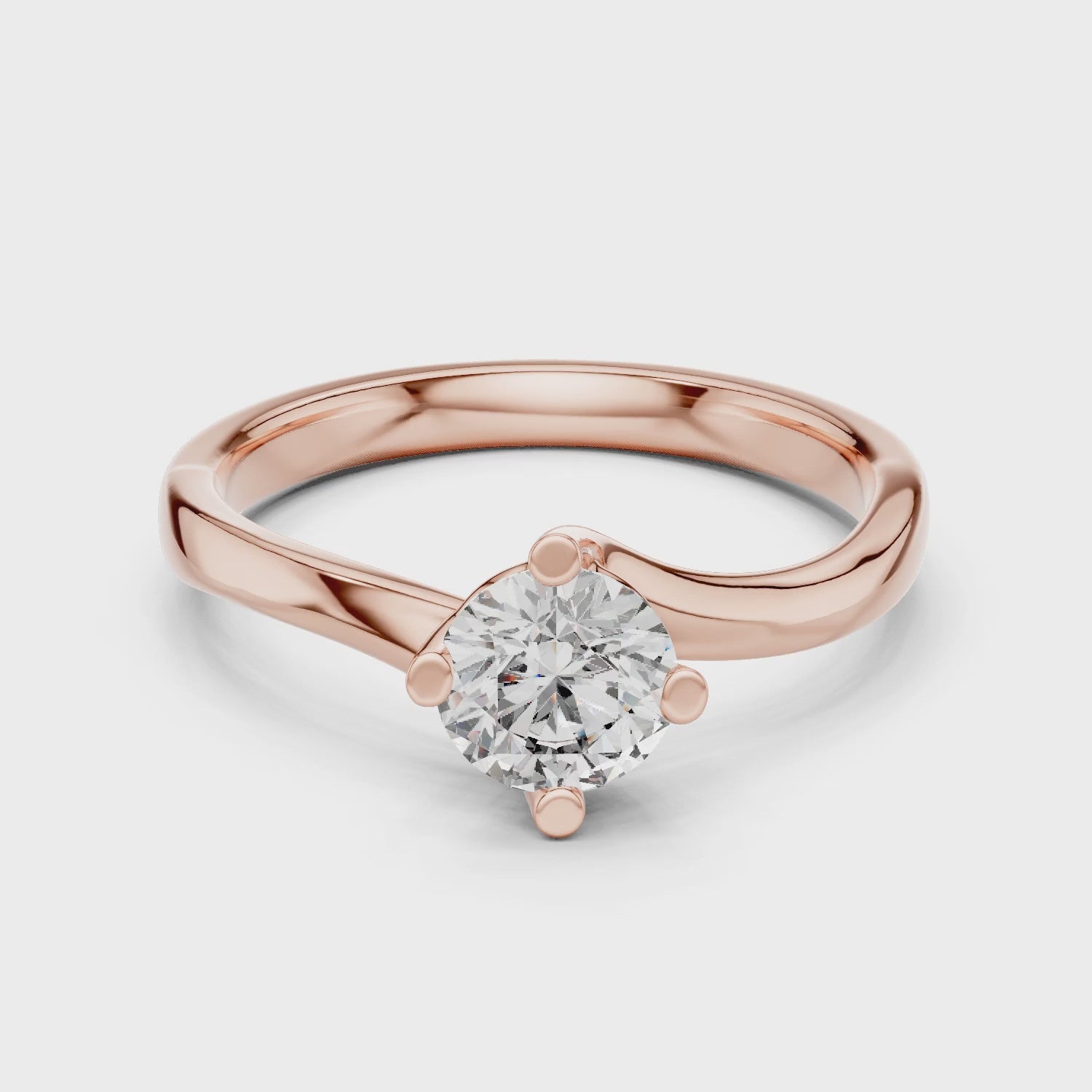 Clara 0.50ct Round Lab Grown Diamond Bezel Solitaire Engagement Ring - Rose Gold video