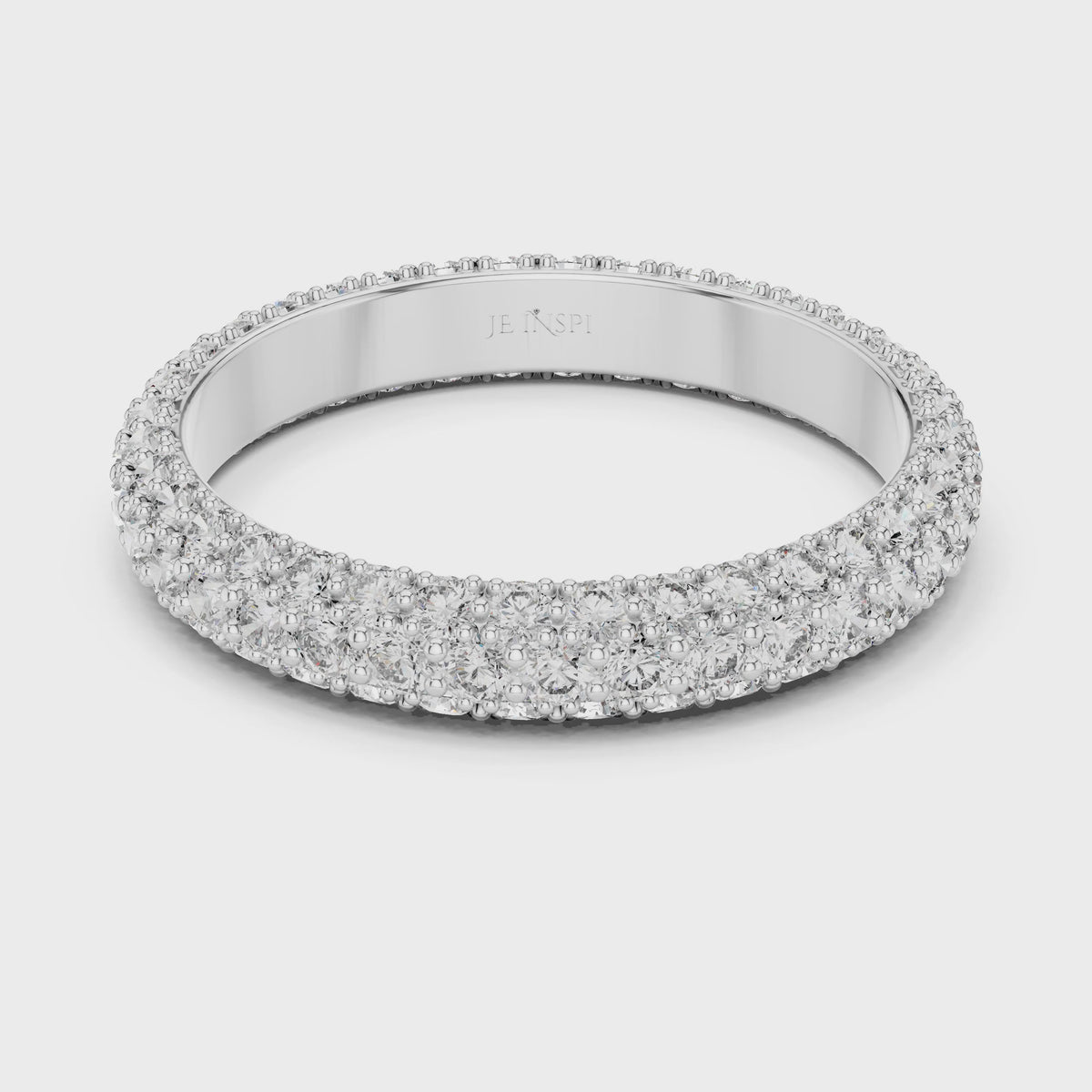 Aurora 1.5 Carat Round Lab Grown Diamond Domed Eternity Ring - White Gold video
