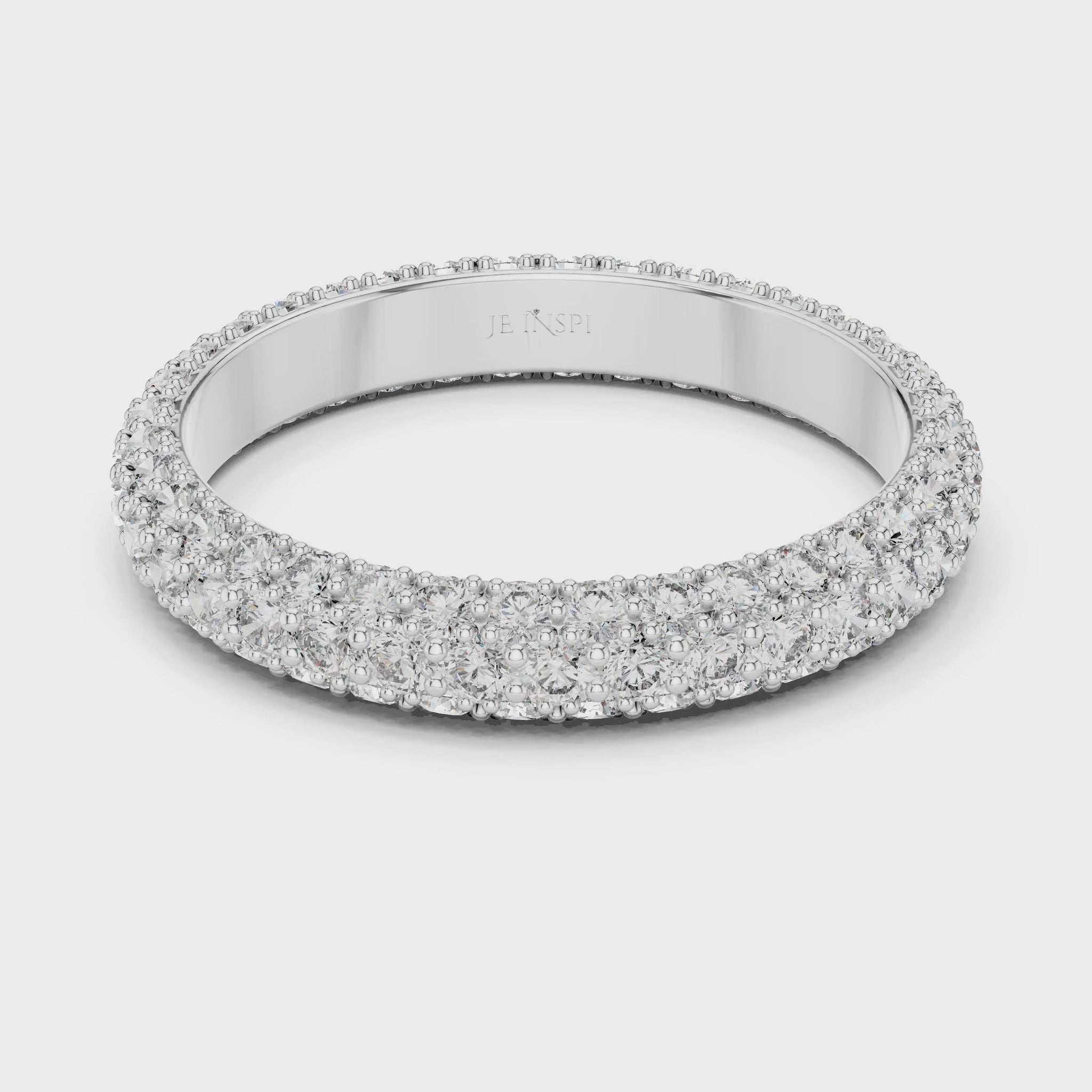 Aurora 1.5 Carat Round Lab Grown Diamond Domed Eternity Ring - White Gold video