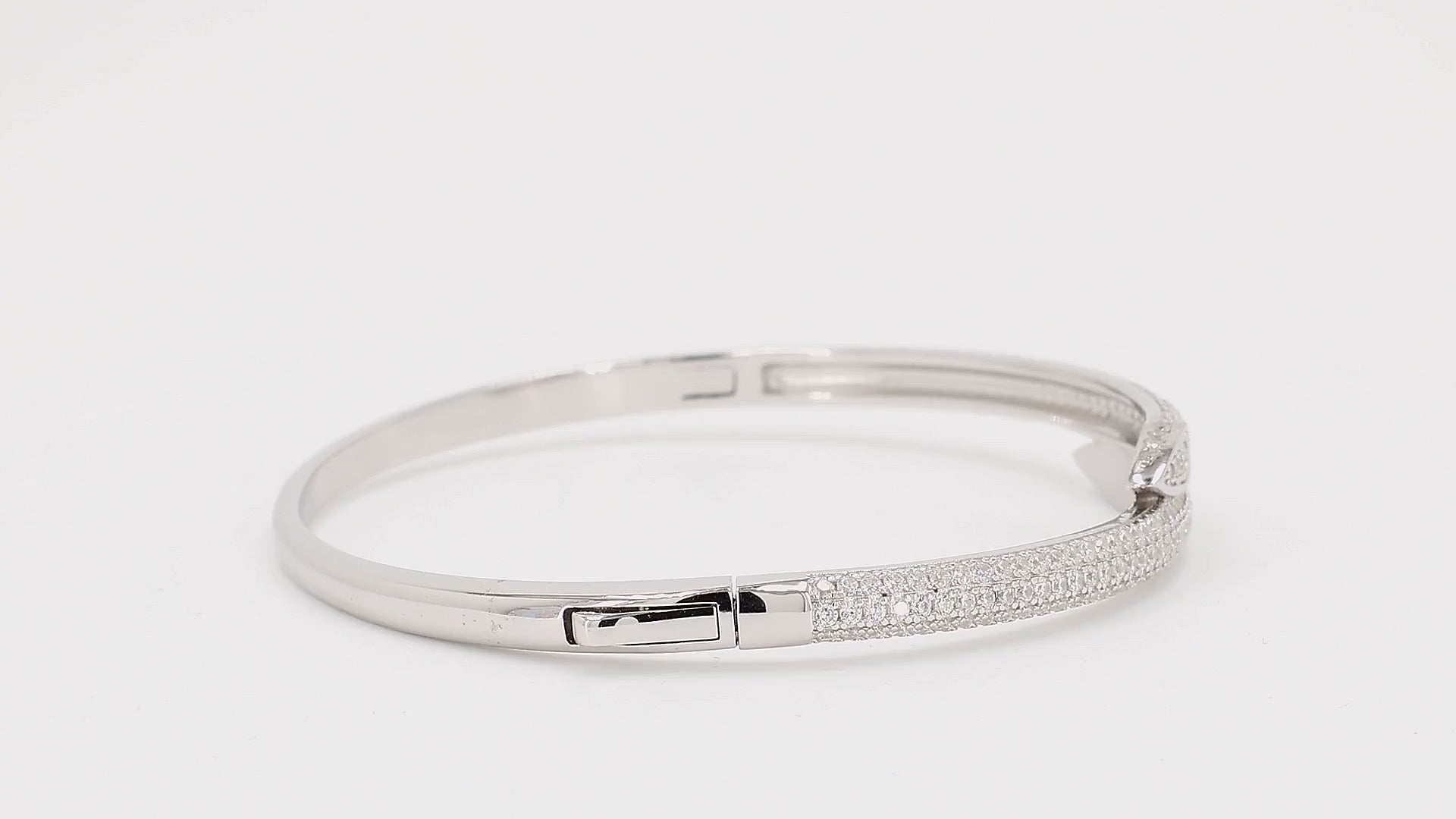 Divara Adelina Bangle sterling silver 925 cubic zirconia bracelet, 360 degree video